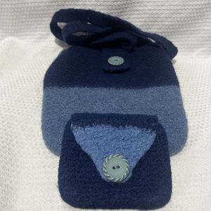 Handmade Boho Chic Artisan Wool Purse  & Wallet Unique Magnet Closure